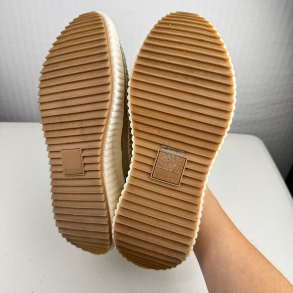 DV by Dolce Vita Dayo Cream Tan Slip-On Loafers Size 8.5 Woven Upper - Picture 8 of 9